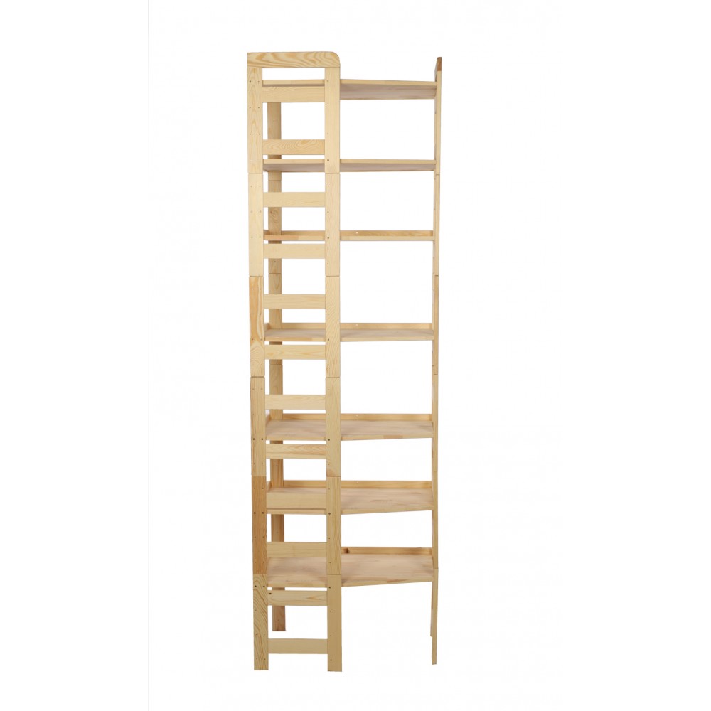 Regał Modułowy Wewnętrzny 236x72x44,8cm 7 Półek BERDO Surowy