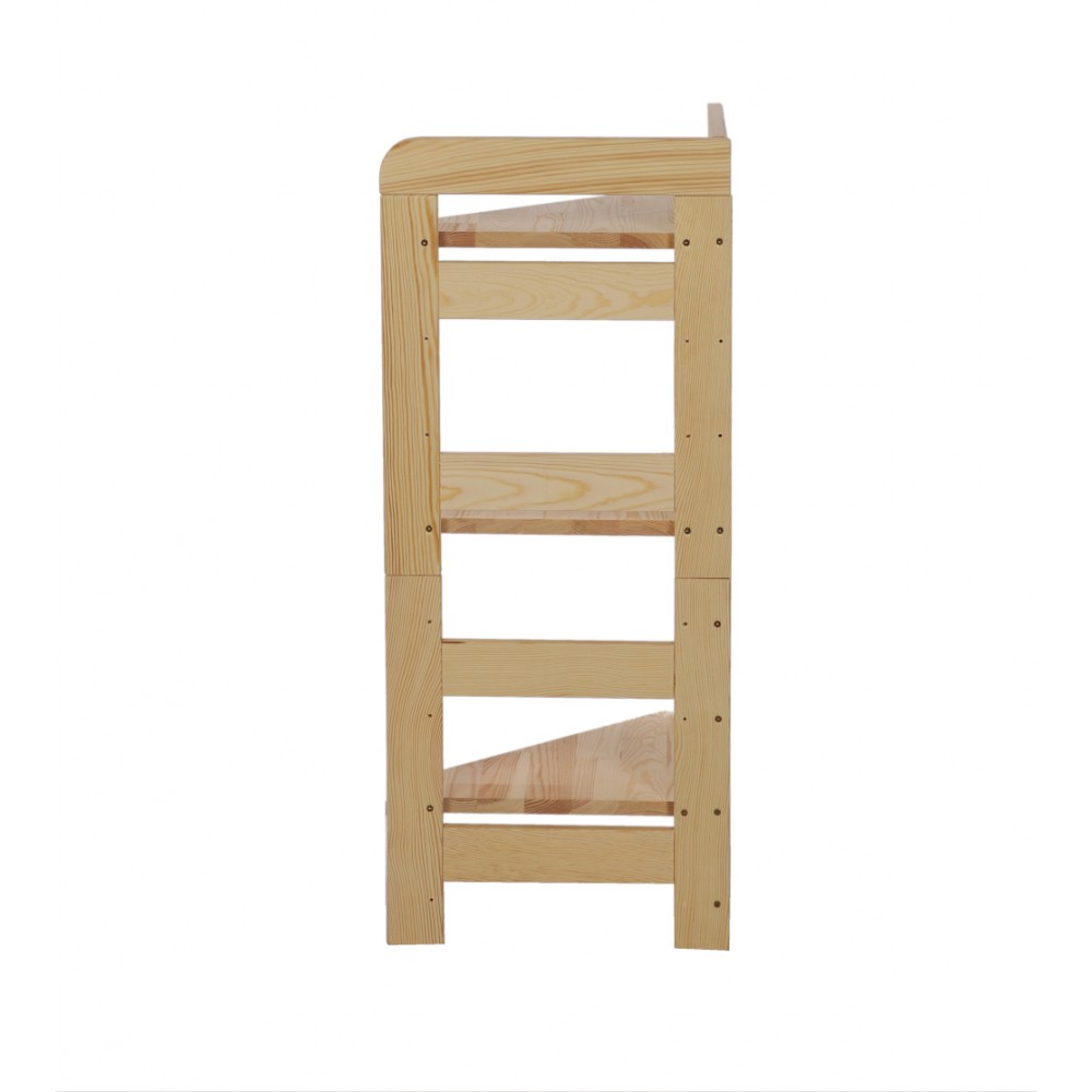 Regał Modułowy Narożnik 82,4x34,4x34,4cm 3 Półki BERDO Surowy