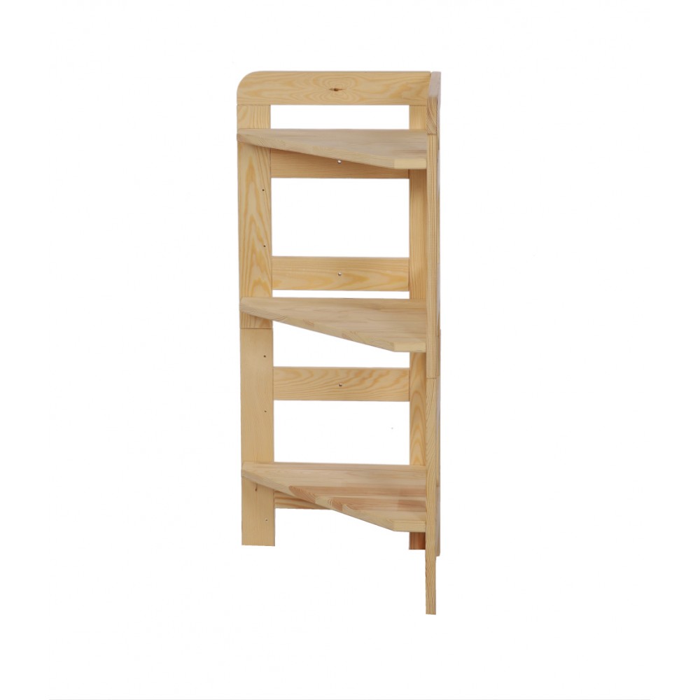 Regał Modułowy Narożnik 82,4x34,4x34,4cm 3 Półki BERDO Surowy