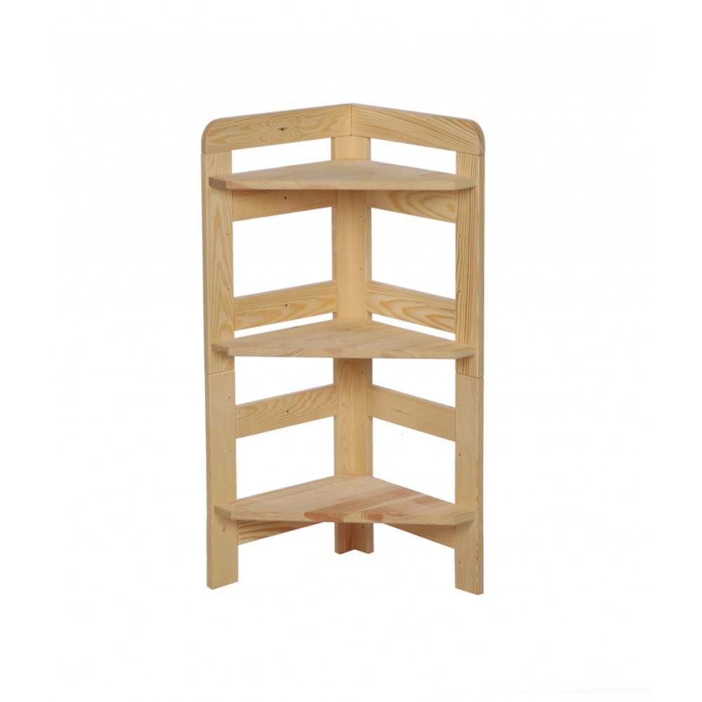 Regał Modułowy Narożnik 82,4x34,4x34,4cm 3 Półki BERDO Surowy
