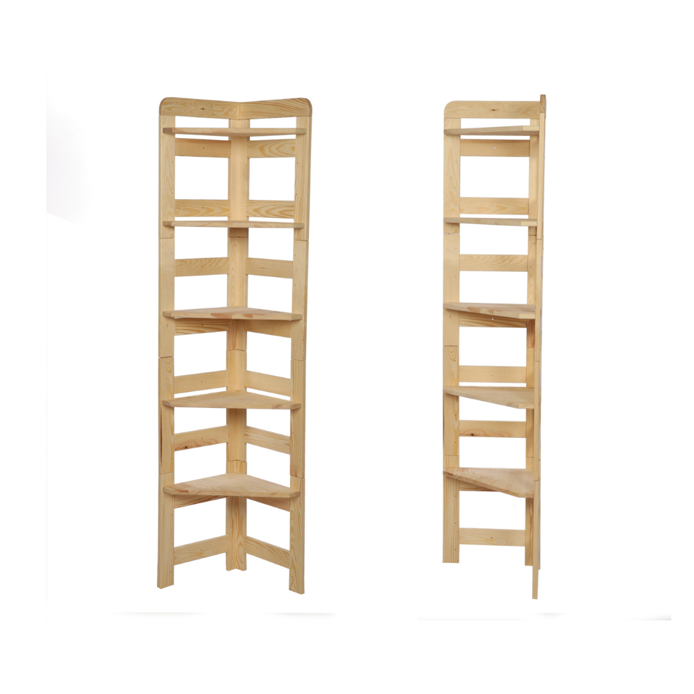 Regał Modułowy Narożnik 159,2x34,4x34,4cm 5 Półek BERDO Surowy