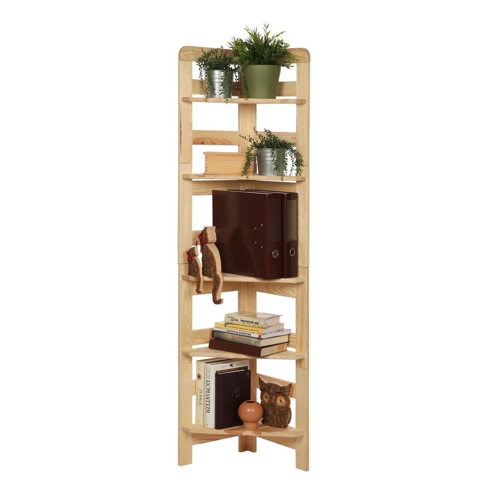 Regał Modułowy Narożnik 159,2x34,4x34,4cm 5 Półek BERDO Surowy