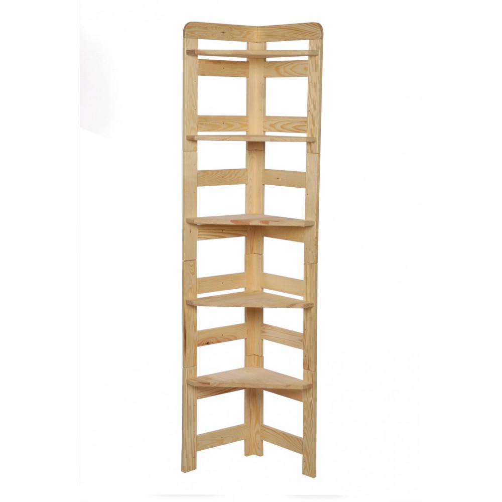 Regał Modułowy Narożnik 159,2x34,4x34,4cm 5 Półek BERDO Surowy