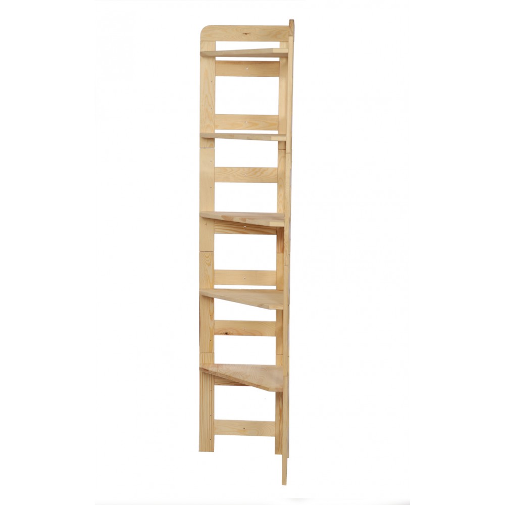 Regał Modułowy Narożnik 159,2x34,4x34,4cm 5 Półek BERDO Surowy