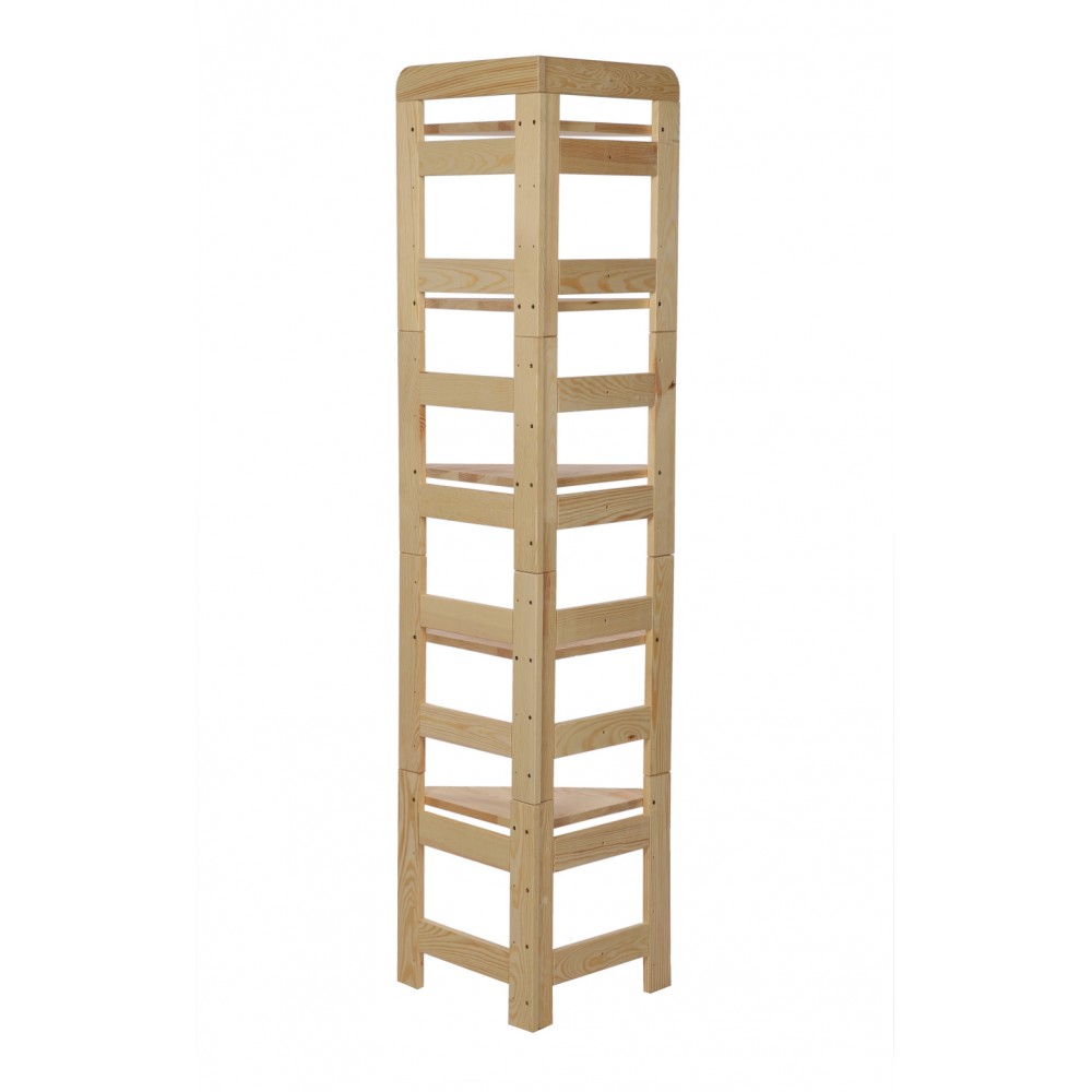 Regał Modułowy Narożnik 159,2x34,4x34,4cm 5 Półek BERDO Surowy