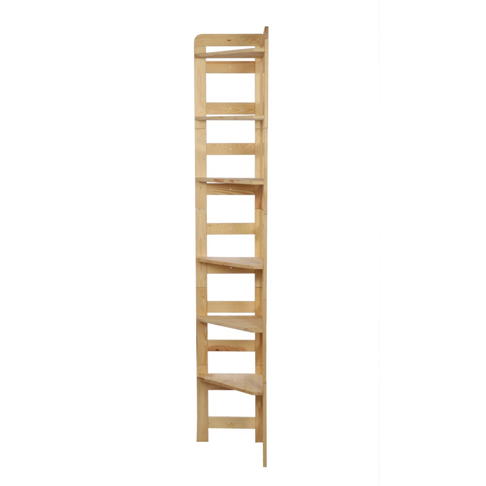 Regał Modułowy Narożnik 197,6x34,4x34,4cm 6 Półek BERDO Surowy