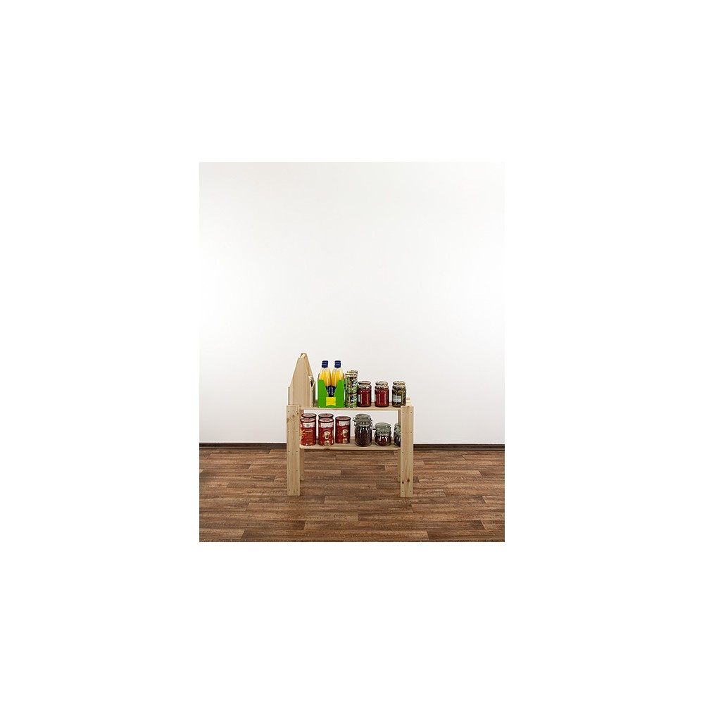 MAXI Surowy Regał Drewniany 64x80x30 cm 2 Półki pełne