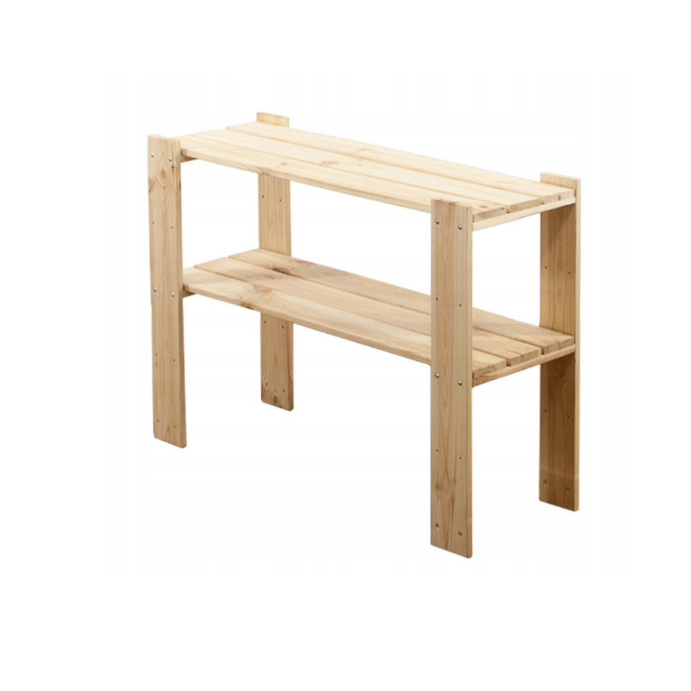 MAXI Surowy Regał Drewniany 64x80x30 cm 2 Półki pełne