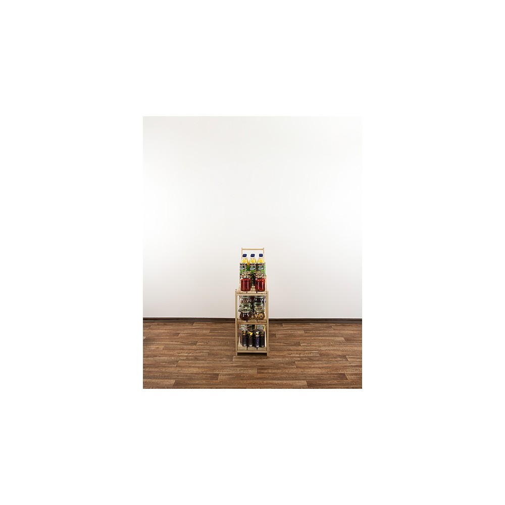 MAXI Surowy Regał Drewniany 64x80x30 cm 3 Półki pełne