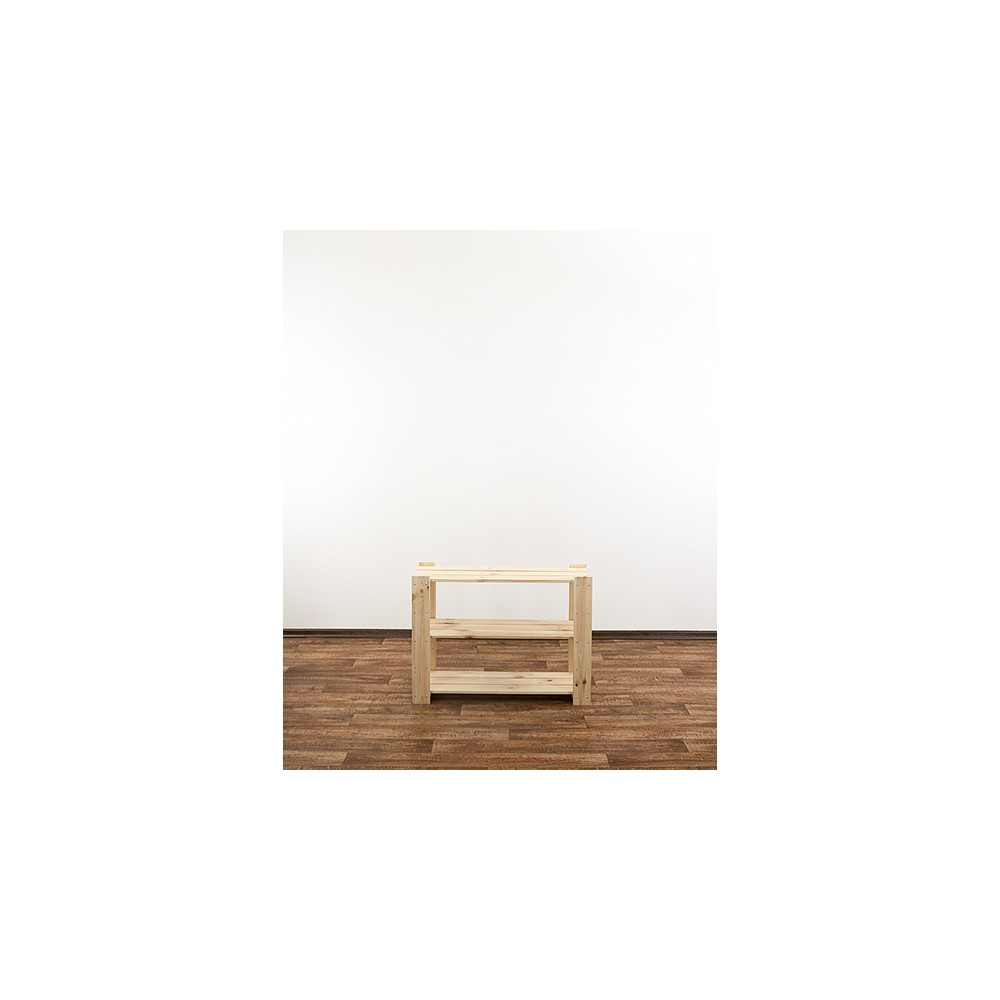 MAXI Surowy Regał Drewniany 64x80x30 cm 3 Półki pełne