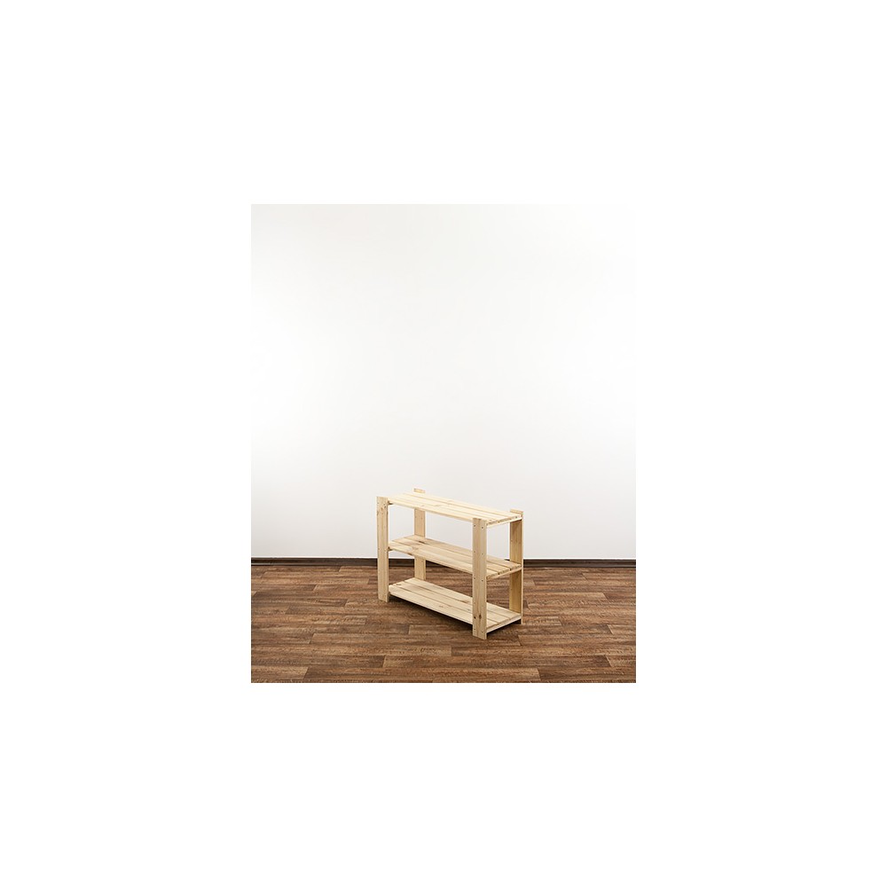 MAXI Surowy Regał Drewniany 64x80x30 cm 3 Półki pełne