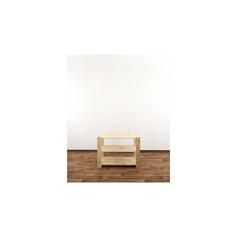 MAXI Surowy Regał Drewniany 64x80x50 cm 3 Półki pełne