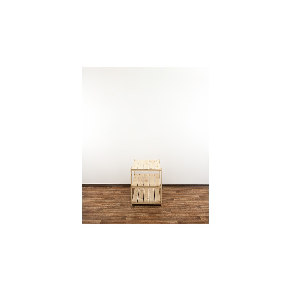 MAXI Surowy Regał Drewniany 64x80x50 cm 3 Półki pełne