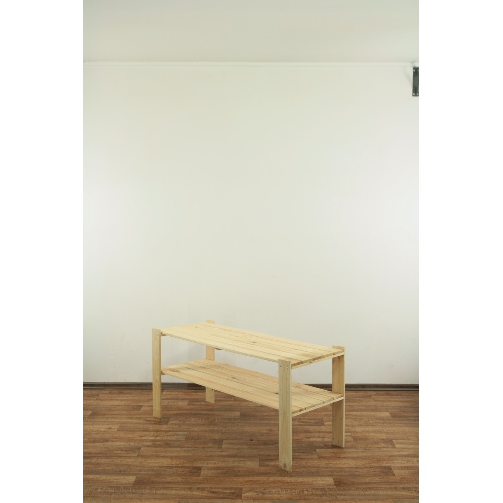 MAXI Surowy Regał Drewniany 64x120x50 cm 2 Półki pełne