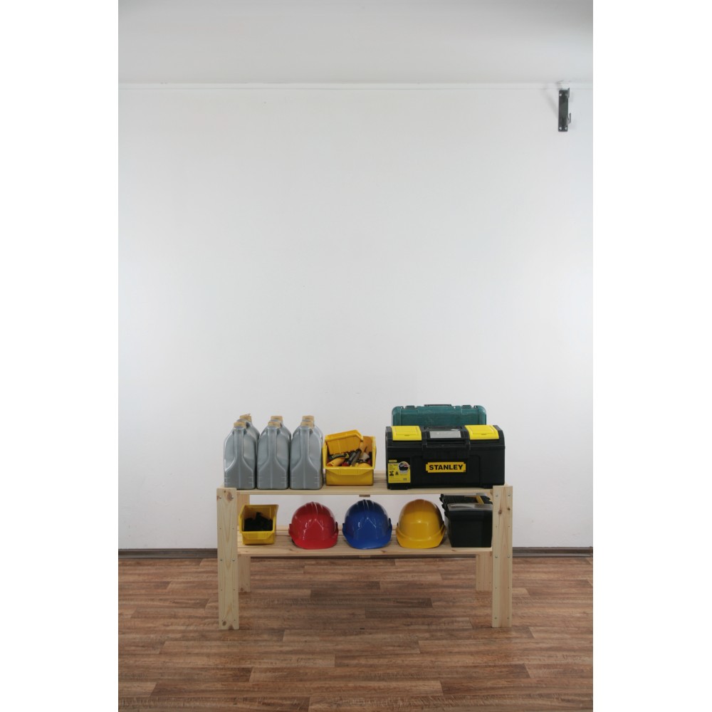 MAXI Surowy Regał Drewniany 64x120x50 cm 2 Półki pełne