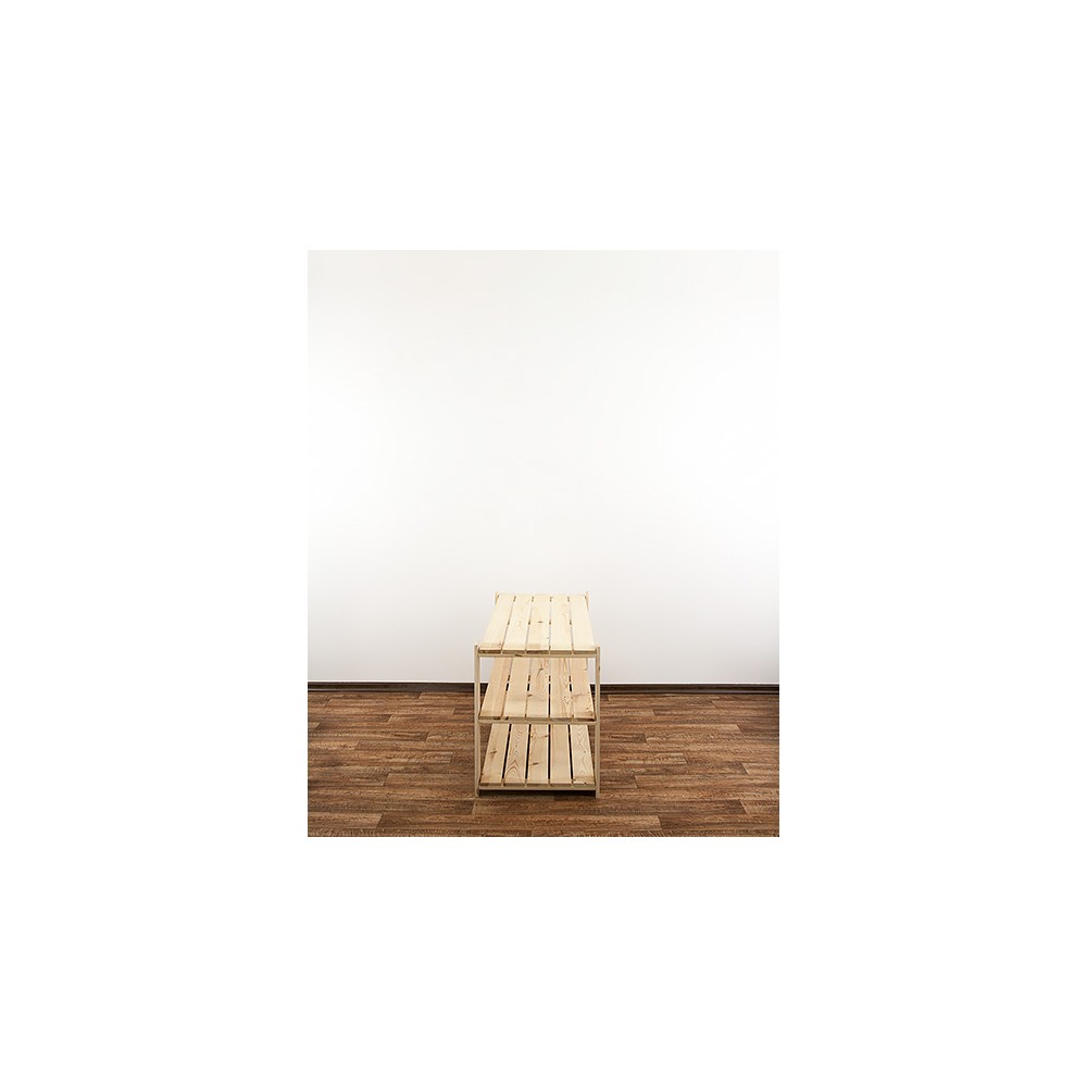 MAXI Surowy Regał Drewniany 64x120x50 cm 3 Półki pełne