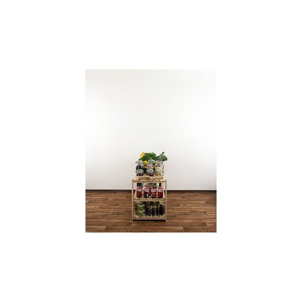 MAXI Surowy Regał Drewniany 64x120x50 cm 3 Półki pełne