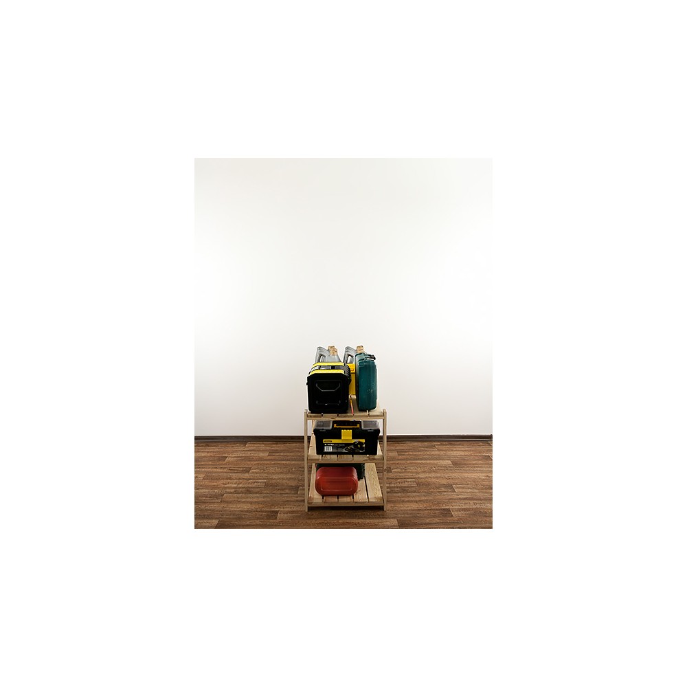 MAXI Surowy Regał Drewniany 64x120x50 cm 3 Półki pełne