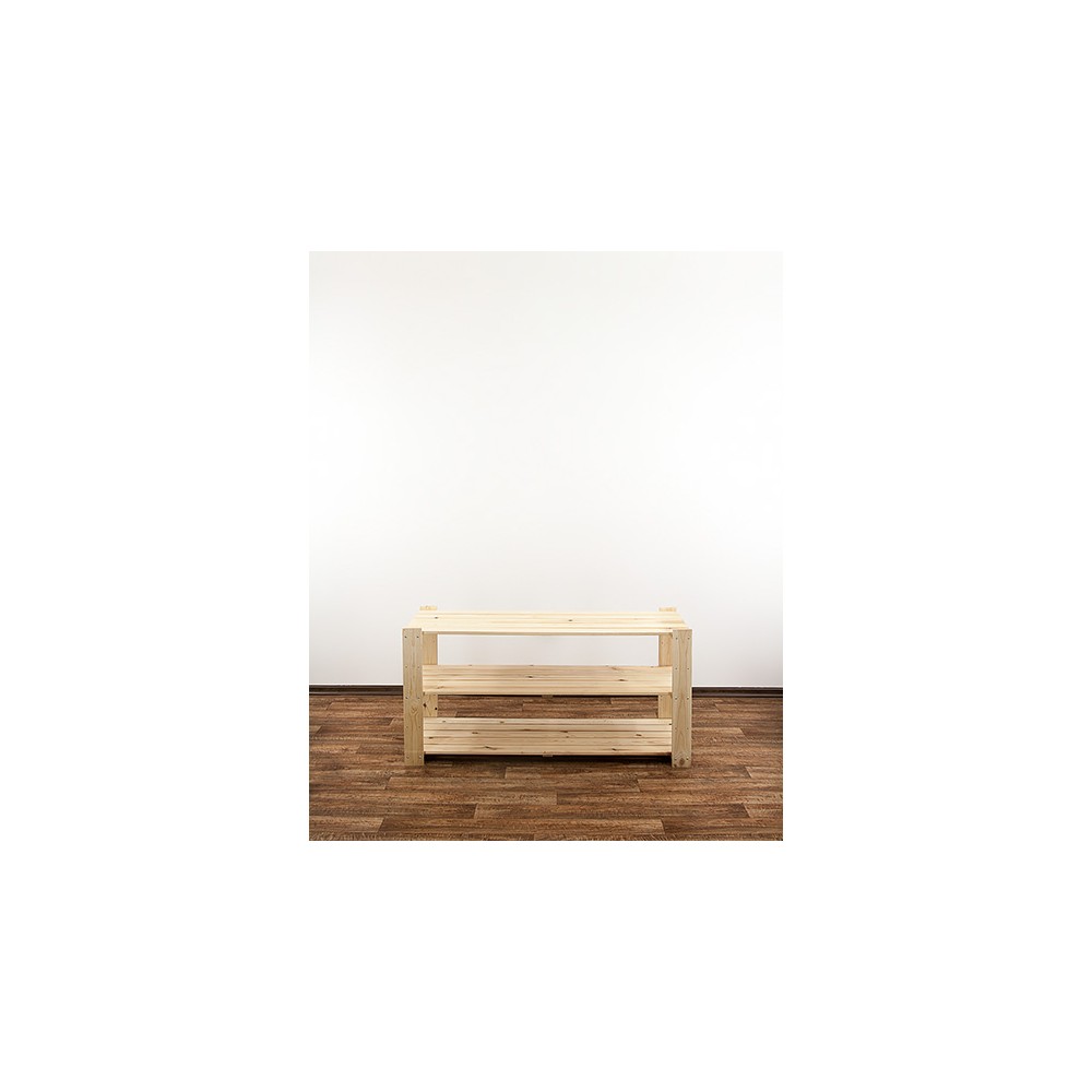 MAXI Surowy Regał Drewniany 64x120x50 cm 3 Półki pełne