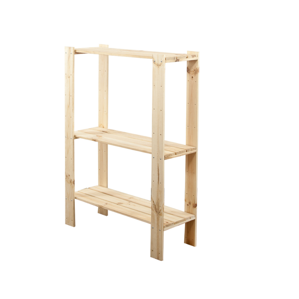 MAXI Surowy Regał Drewniany 115x80x30 cm 3 Półki pełne