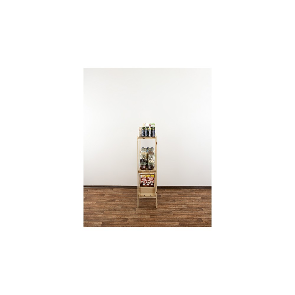 MAXI Surowy Regał Drewniany 115x80x30 cm 3 Półki pełne