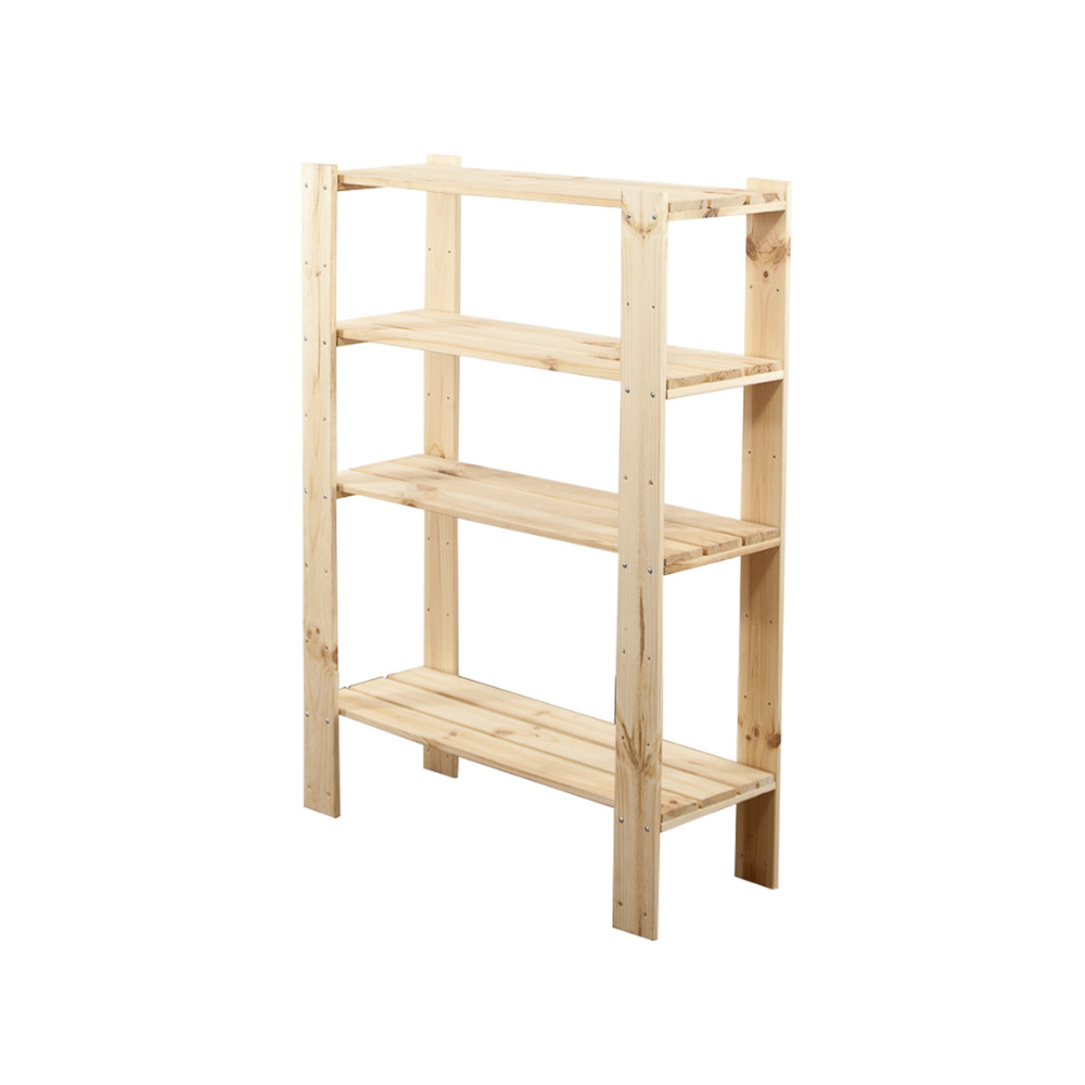 MAXI Surowy Regał Drewniany 115x80x30 cm 4 Półki pełne