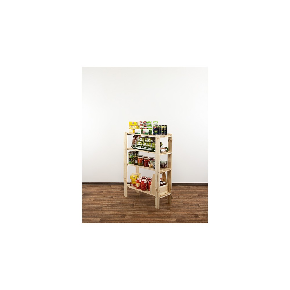 MAXI Surowy Regał Drewniany 115x80x30 cm 4 Półki pełne