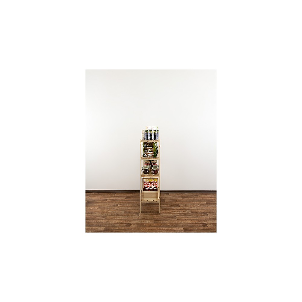 MAXI Surowy Regał Drewniany 115x80x30 cm 4 Półki pełne