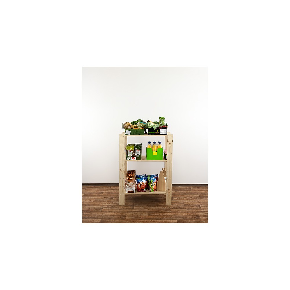 MAXI Surowy Regał Drewniany 115x80x50 cm 3 Półki pełne