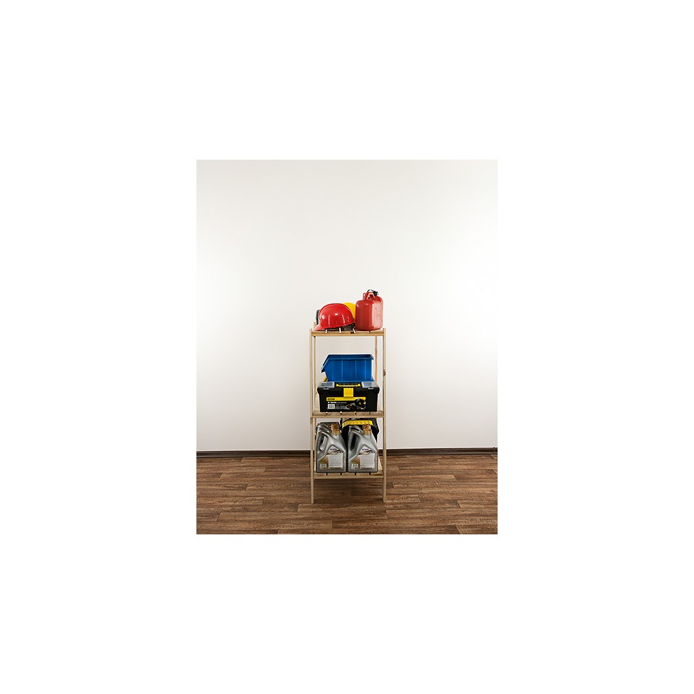 MAXI Surowy Regał Drewniany 115x80x50 cm 3 Półki pełne