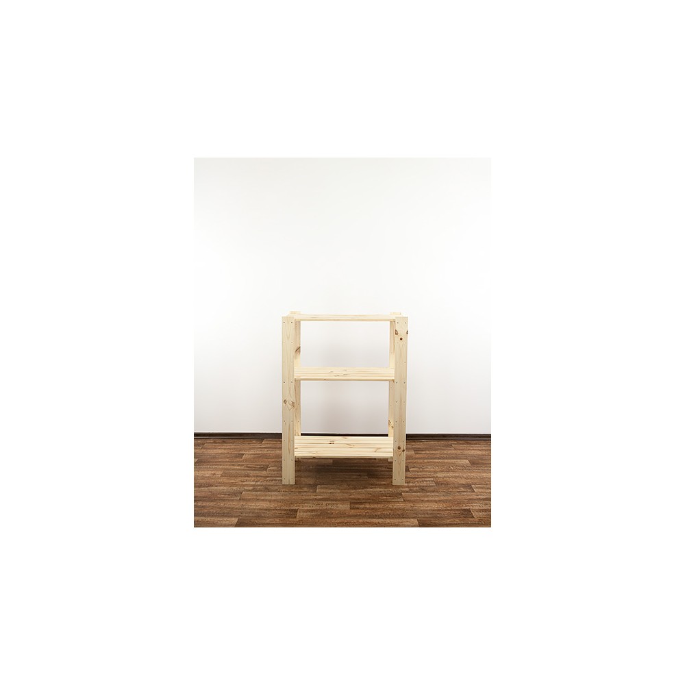 MAXI Surowy Regał Drewniany 115x80x50 cm 3 Półki pełne