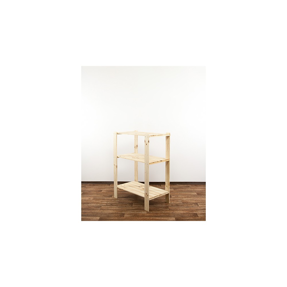 MAXI Surowy Regał Drewniany 115x80x50 cm 3 Półki pełne