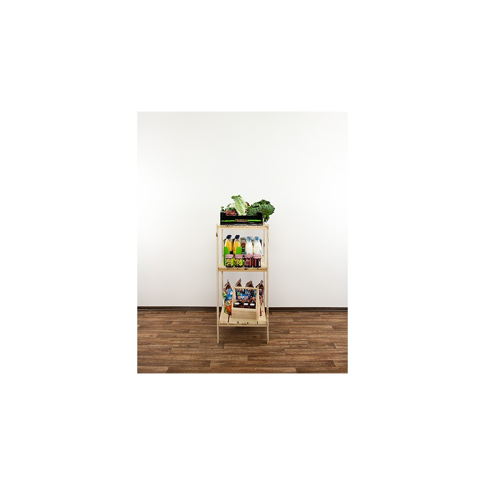 MAXI Surowy Regał Drewniany 115x80x50 cm 3 Półki pełne