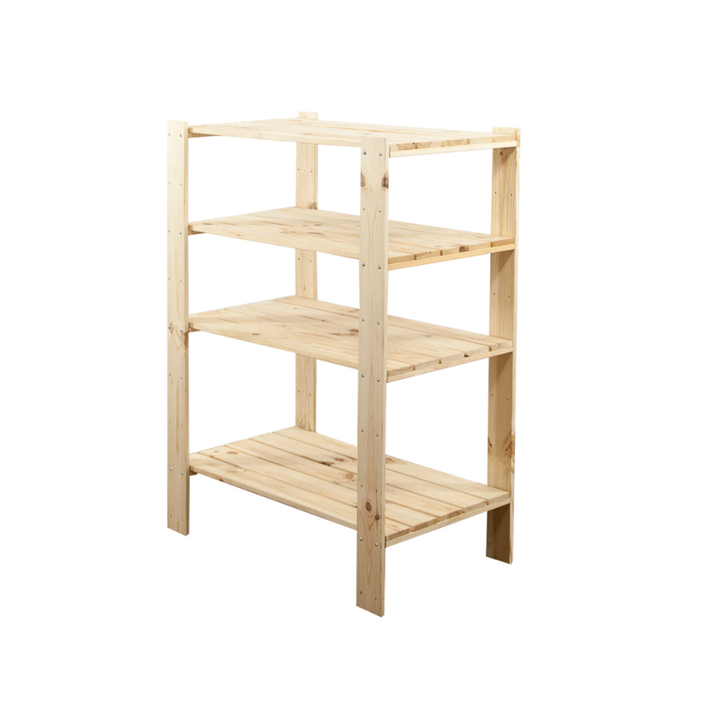 MAXI Surowy Regał Drewniany 115x80x50 cm 4 Półki pełne