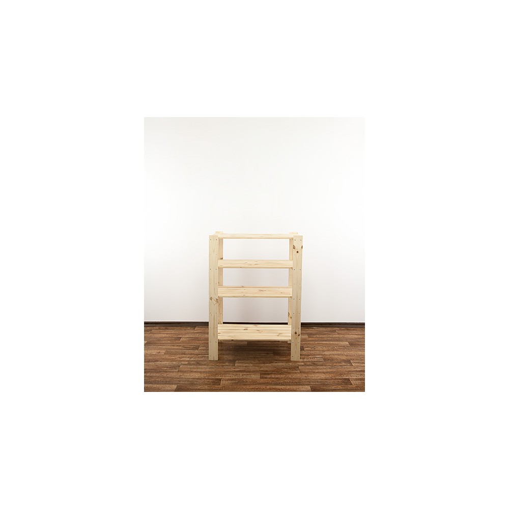 MAXI Surowy Regał Drewniany 115x80x50 cm 4 Półki pełne