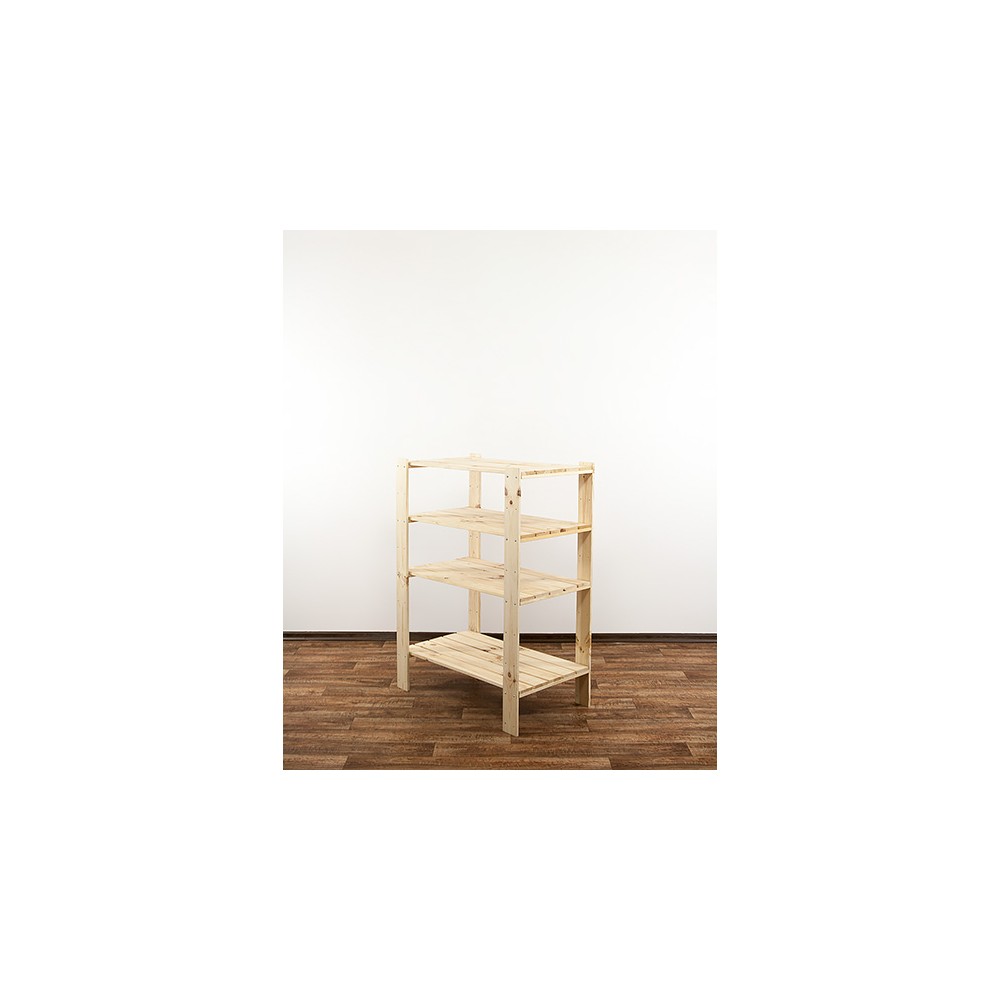 MAXI Surowy Regał Drewniany 115x80x50 cm 4 Półki pełne