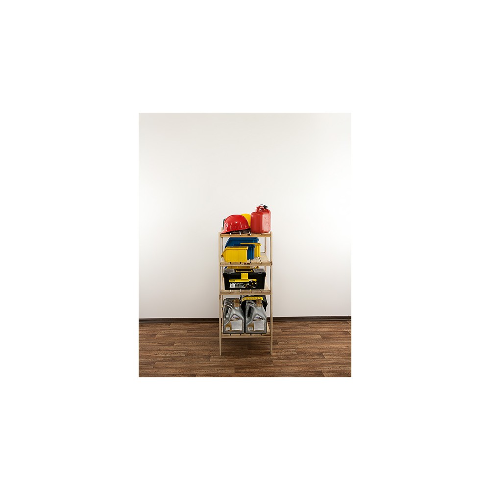 MAXI Surowy Regał Drewniany 115x80x50 cm 4 Półki pełne