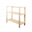 MAXI Surowy Regał Drewniany 115x120x50 cm 3 Półki pełne