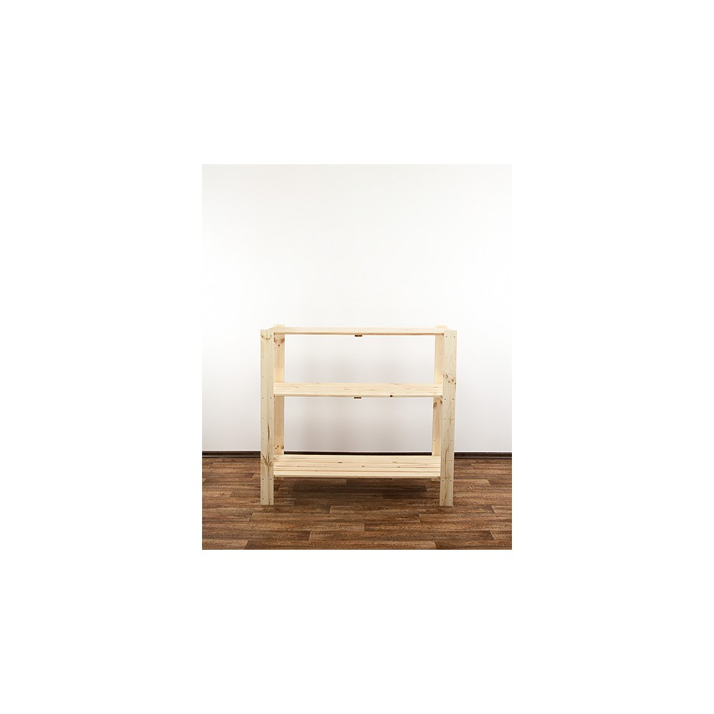 MAXI Surowy Regał Drewniany 115x120x50 cm 3 Półki pełne