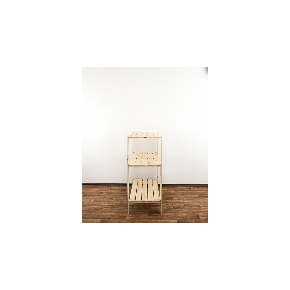 MAXI Surowy Regał Drewniany 115x120x50 cm 3 Półki pełne