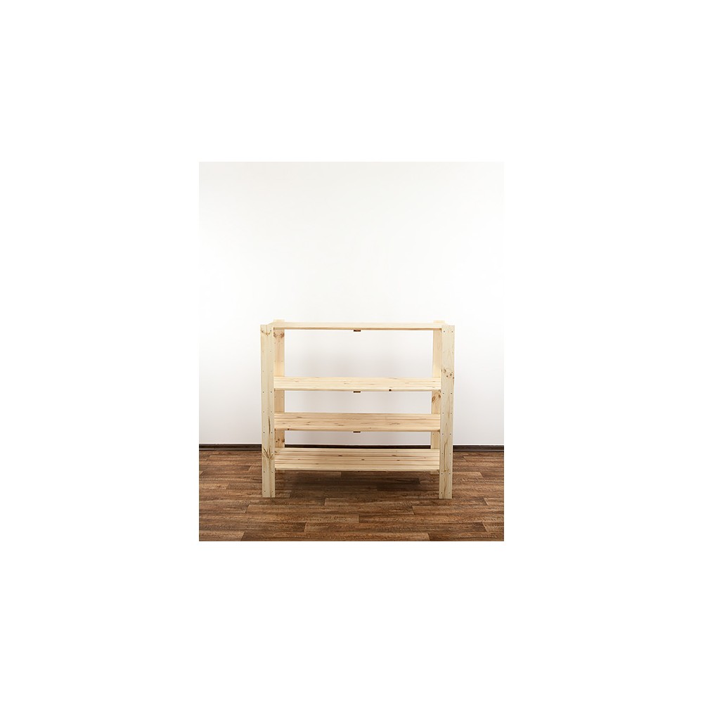 MAXI Surowy Regał Drewniany 115x120x50 cm 4 Półki pełne