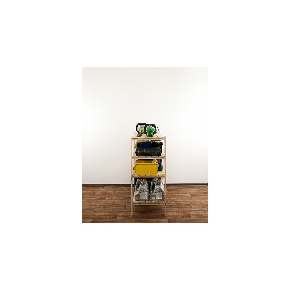 MAXI Surowy Regał Drewniany 115x120x50 cm 4 Półki pełne