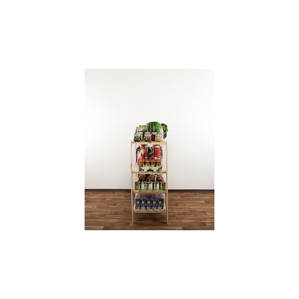 MAXI Surowy Regał Drewniany 115x120x50 cm 4 Półki pełne