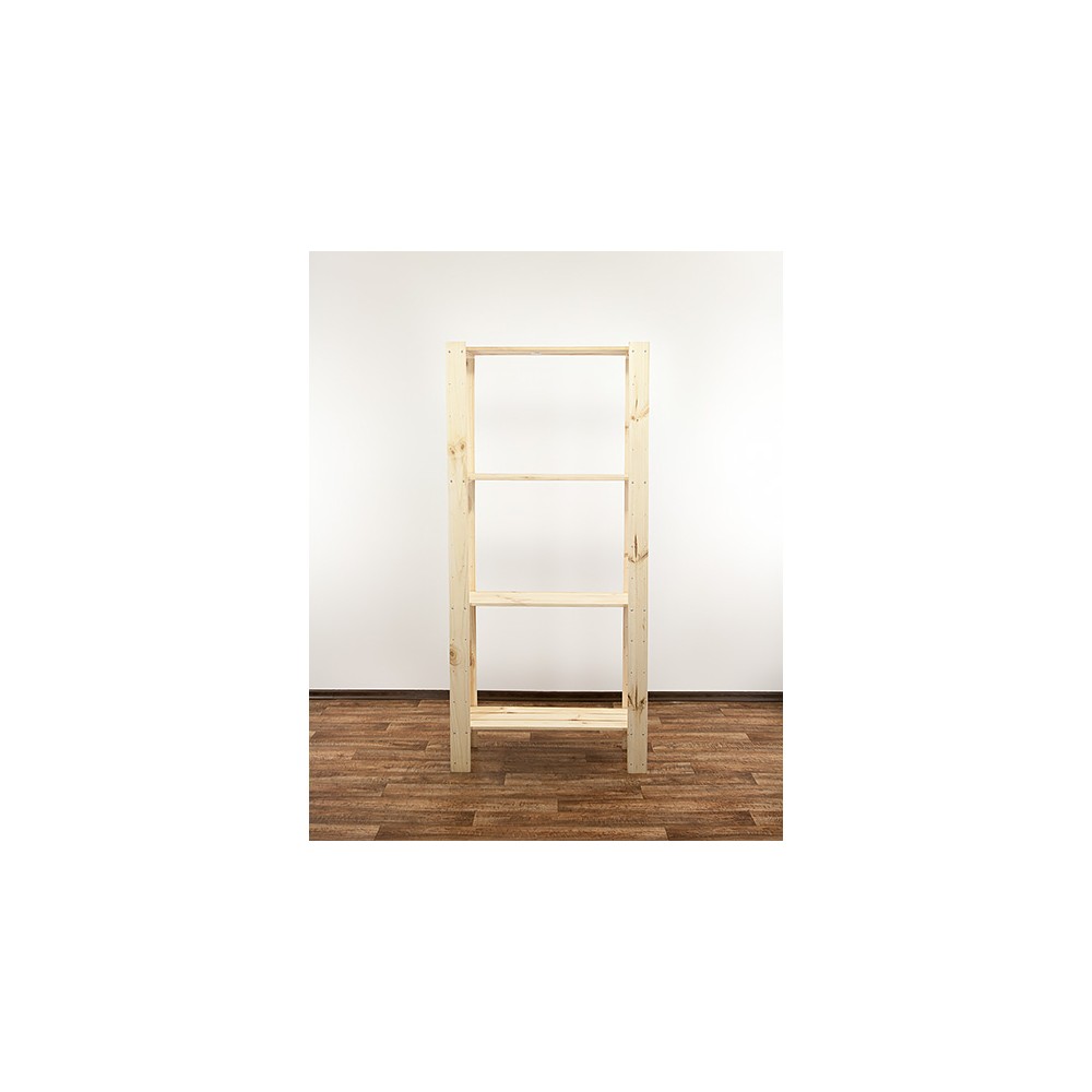 MAXI Surowy Regał Drewniany 166,4x80x30 cm 4 Półki pełne