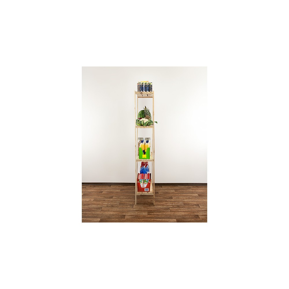 MAXI Surowy Regał Drewniany 166,4x80x30 cm 4 Półki pełne