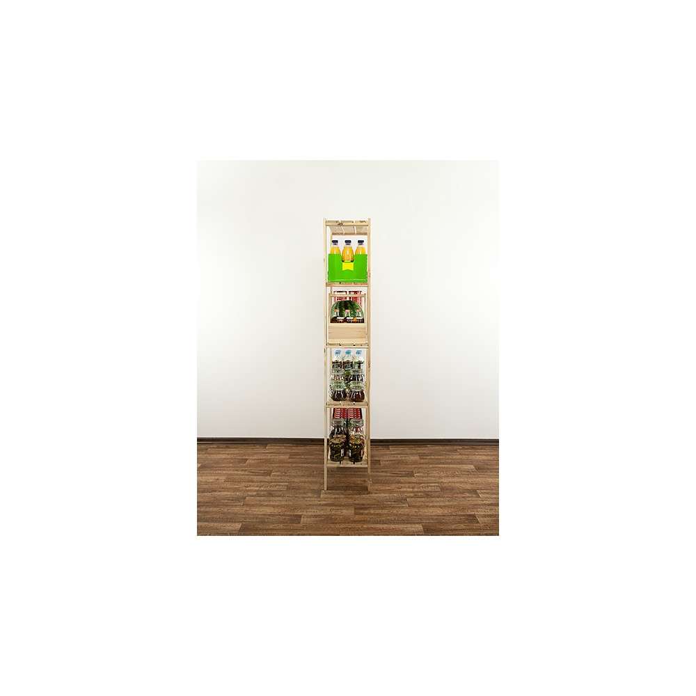 MAXI Surowy Regał Drewniany 166,4x80x30 cm 5 Półek pełnych