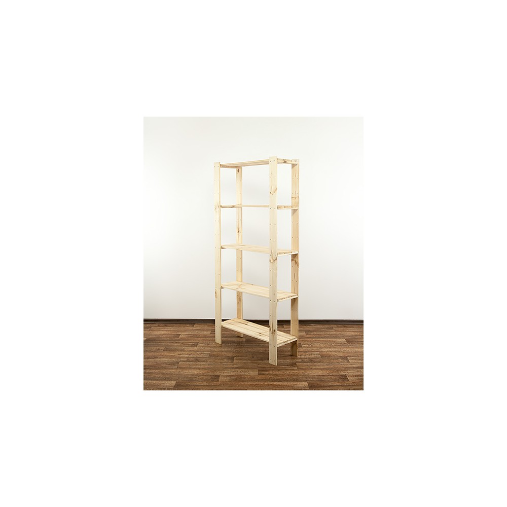 MAXI Surowy Regał Drewniany 166,4x80x30 cm 5 Półek pełnych