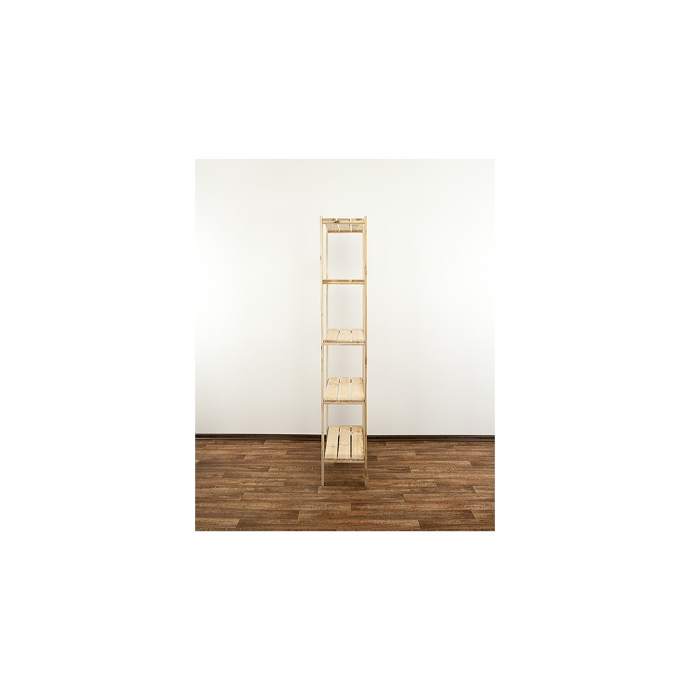 MAXI Surowy Regał Drewniany 166,4x80x30 cm 5 Półek pełnych