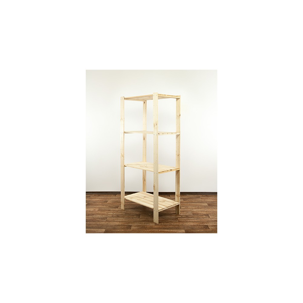 MAXI Surowy Regał Drewniany 166,4x80x50 cm 4 Półki pełne