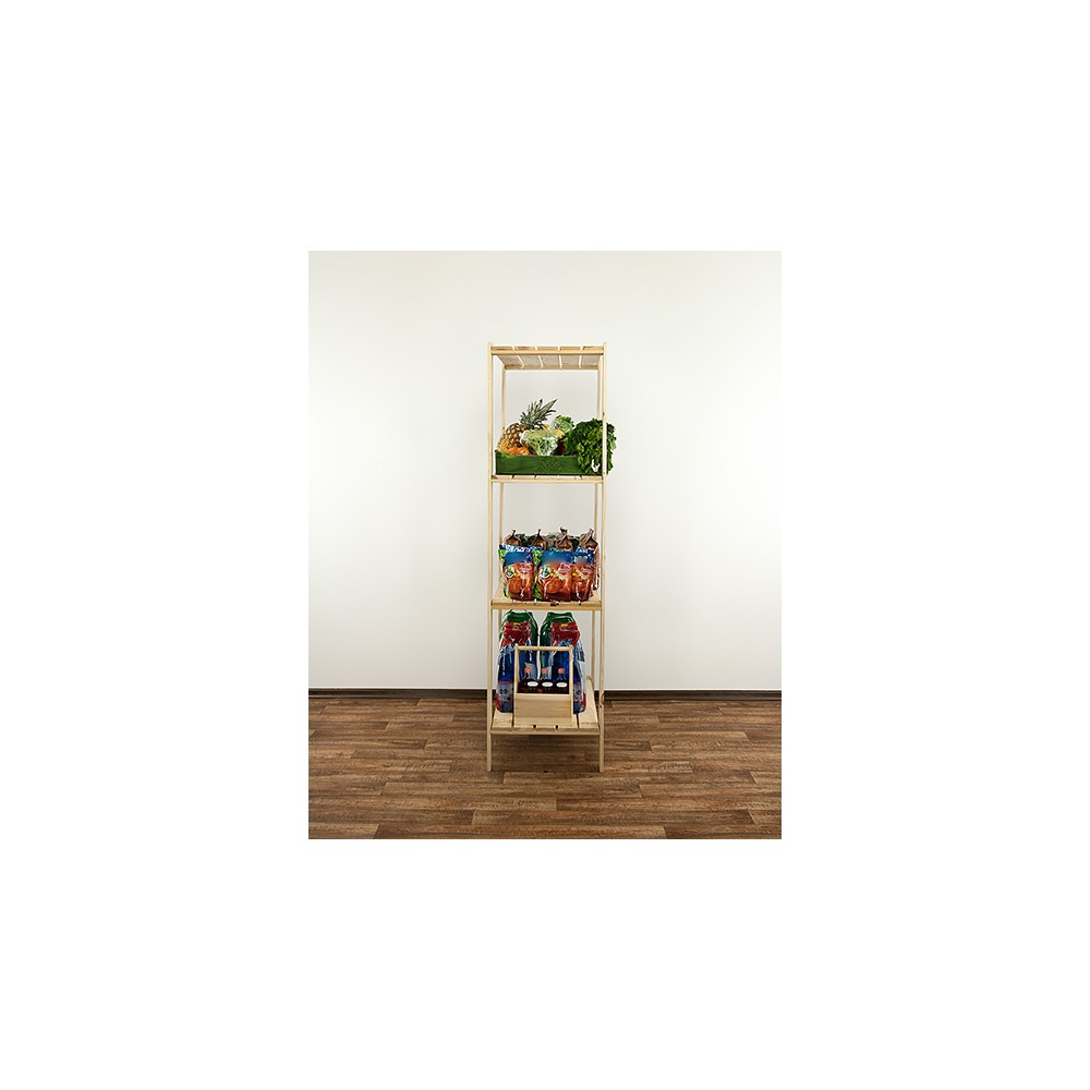 MAXI Surowy Regał Drewniany 166,4x80x50 cm 4 Półki pełne